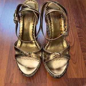 COACH Signature Logo Wedge Sandal size 8